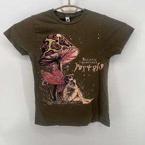 Melanie Martinez T Shirt Portals Fairy Mushroom‎ Size Small Green Short Sleeve